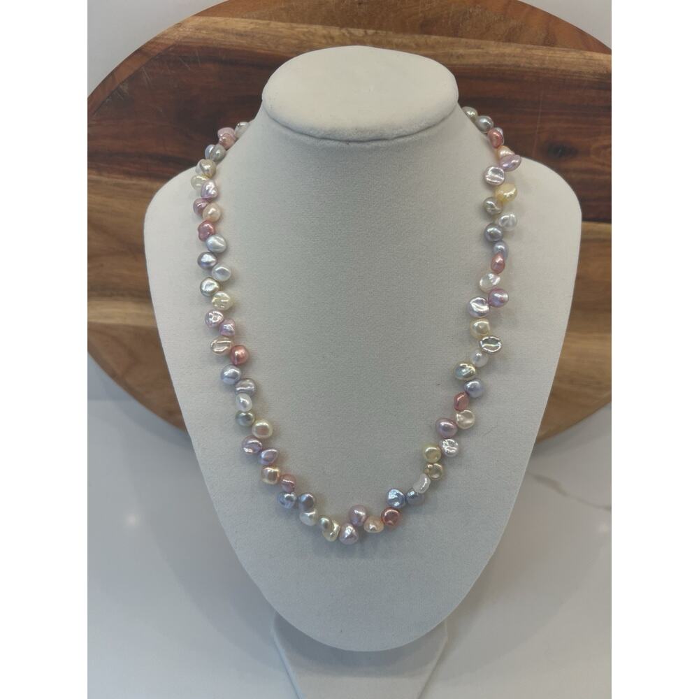 Honora QVC Cultured Freshwater Keshi Pearl 18" Necklace Sterling Silver 925